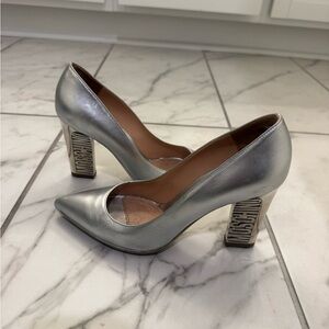 Moschino Metallic Silver Heels